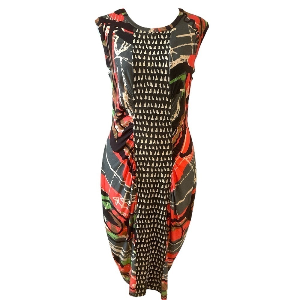 Paul Smith Abstract Mixed Print Sleeveless Mini Dress Size Medium Multi Color